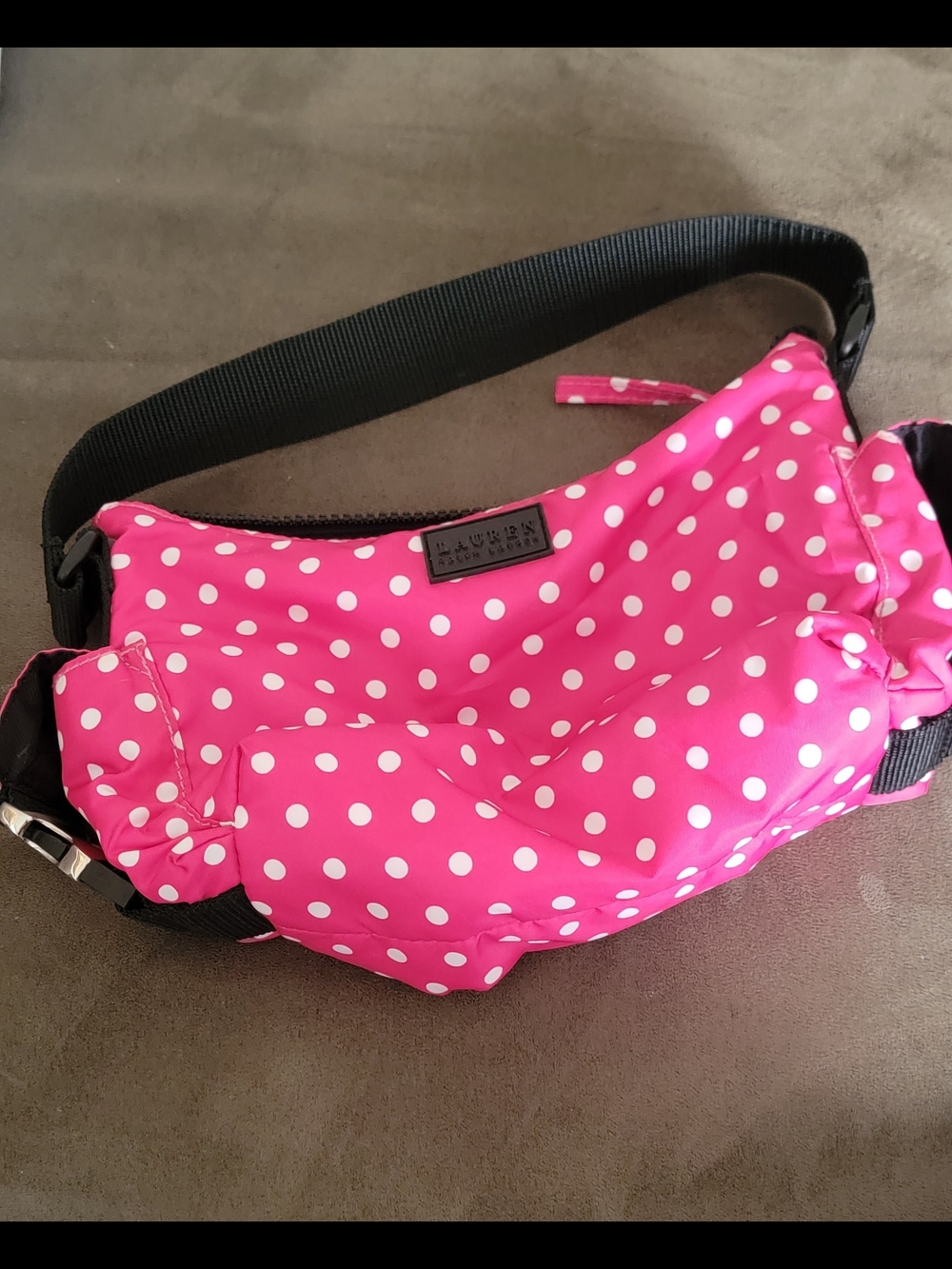 Lauren Ralph Lauren Pink Polka Dot Belt Bag
